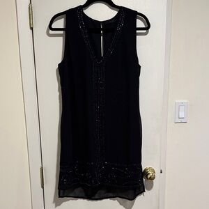 Aryn K Black Mini Dress with Shimmering Accents